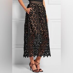 Self-Portrait Arabella Lace Midi Skirt Size 4 NWT